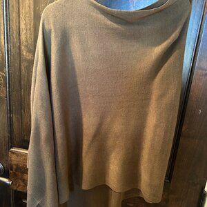 Poncho drape shawl carmel color